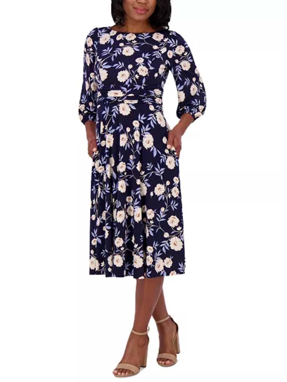 Jessica Howard Floral-Print Midi Fit & Flare Dress